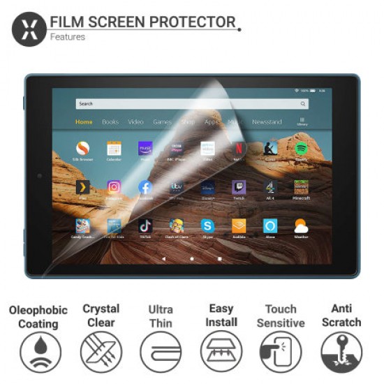 Olixar Amazon Fire HD 10 2019 Film Screen Protector 2-in-1 Pack