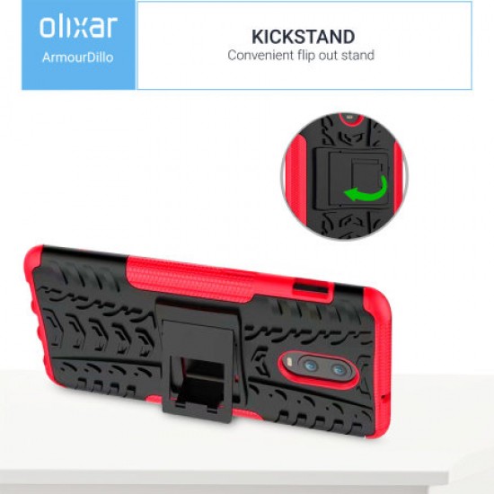Olixar ArmourDillo OnePlus 6T Protective Case - Red