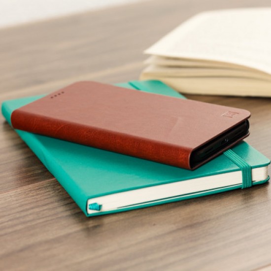 Olixar Leather-Style Galaxy J3 2017 Wallet Case - Brown - US Version