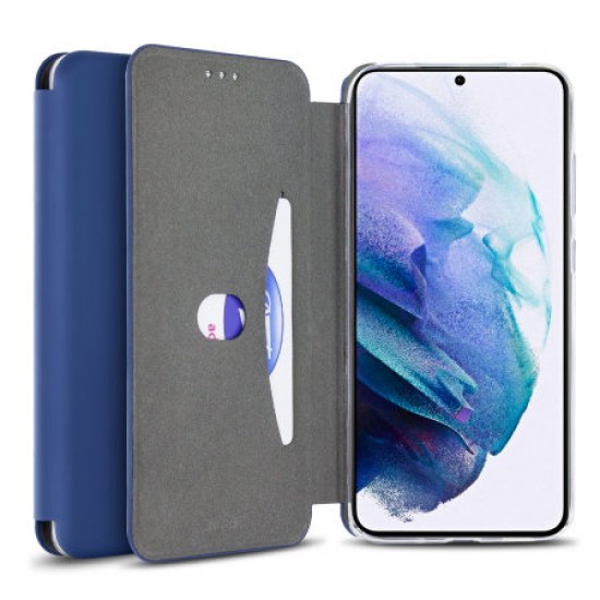 Olixar Soft Silicone Samsung Galaxy S21 Wallet Case - Navy Blue