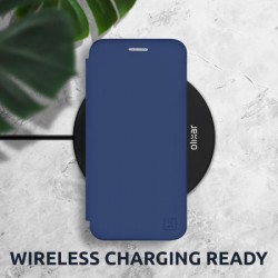 Olixar Soft Silicone Samsung Galaxy S21 Wallet Case - Navy Blue