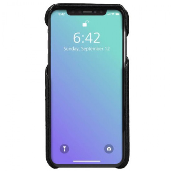 Vaja Grip iPhone XS Max Premium Leather Case - Black