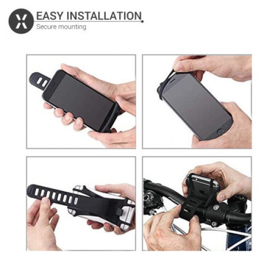 Olixar Universal Silicone Bike Mount For Smartphones Up to 7" - Black