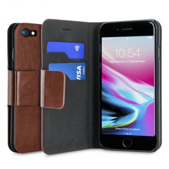 Olixar Leather-Style iPhone 8 / 7 Wallet Stand Case - Brown