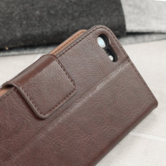 Olixar Leather-Style iPhone 8 / 7 Wallet Stand Case - Brown