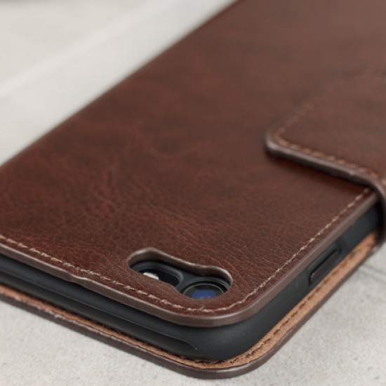Olixar Leather-Style iPhone 8 / 7 Wallet Stand Case - Brown