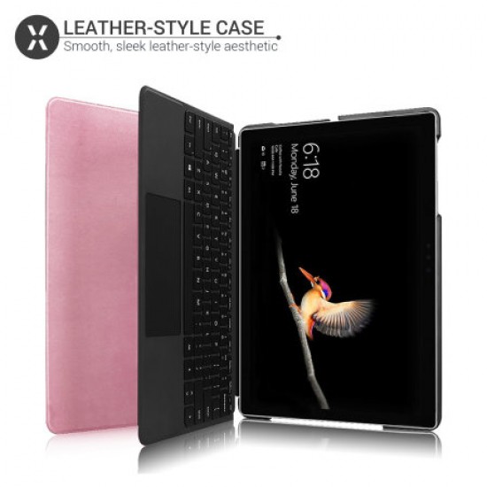 Olixar Leather-style Microsoft Surface Go 2 Folio Stand Case Rose Gold
