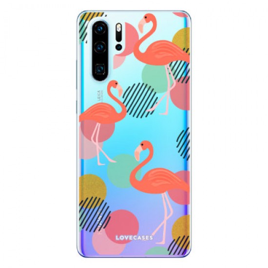 LoveCases Huawei P30 Pro Flamingo Clear Phone Case LoveCases Huawei P30 Pro Flamingo Clear Phone Case