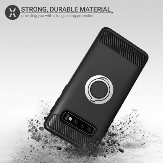 Olixar ArmaRing Samsung Galaxy S10 Plus Finger Loop Tough Case - Black