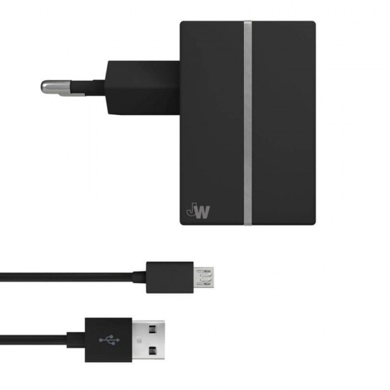 Just Wireless 2.4A EU Mains Charger with Micro USB Connector in Black Just Wireless 2.4A EU Mains Charger with Micro USB Connector in Black