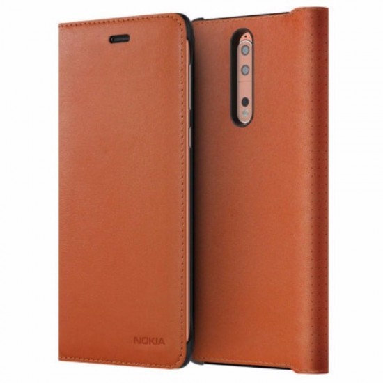 Nokia CP-801 Leather Flip Wallet Case for Nokia 8 in Copper Nokia CP-801 Leather Flip Wallet Case for Nokia 8 in Copper