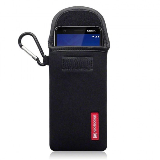 Shocksock Nokia 3.1 Neoprene Pouch Case with Carabiner - Black Shocksock Nokia 3.1 Neoprene Pouch Case with Carabiner - Black