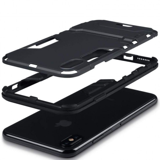 Terrapin Apple iPhone XS Max Dual Layer Impact Armour Stand Case - Black Terrapin Apple iPhone XS Max Dual Layer Impact Armour Stand Case - Black