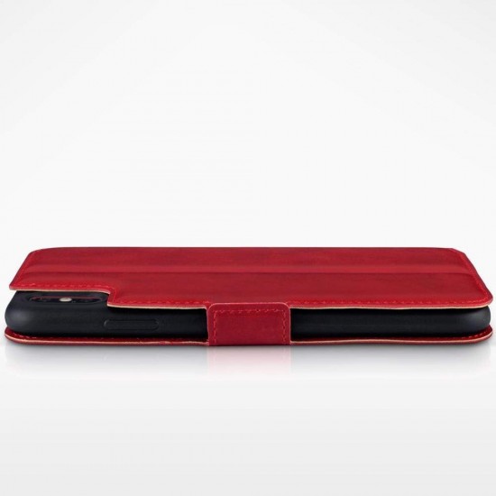 Terrapin Apple iPhone XS Max Ultra Slim Genuine Leather Wallet Case - Red