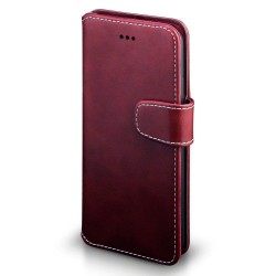 Terrapin Huawei P10 Faux Leather Wallet Case + Stand Function - Red White Stitch