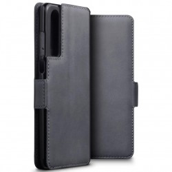 Terrapin Huawei P30 Ultra Slim Genuine Leather Wallet Case - Grey