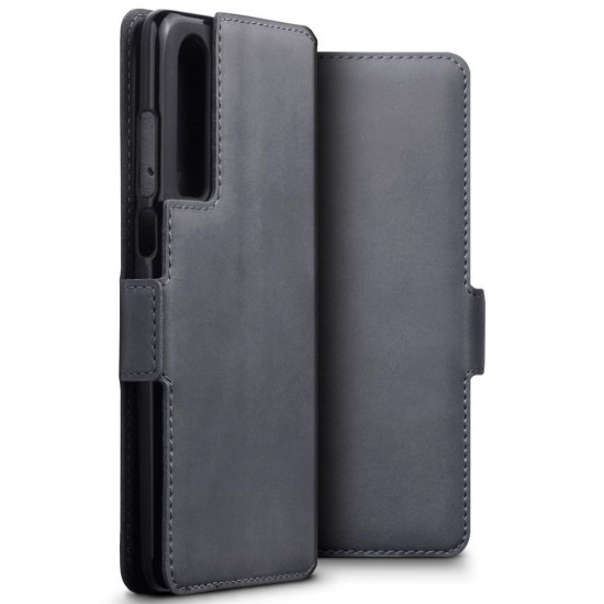 Terrapin Huawei P30 Ultra Slim Genuine Leather Wallet Case - Grey