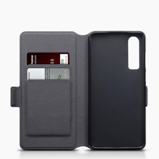 Terrapin Huawei P30 Ultra Slim Genuine Leather Wallet Case - Grey