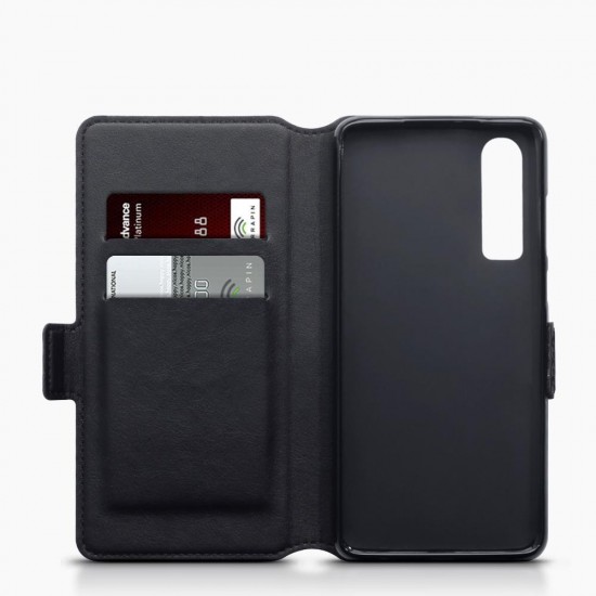 Terrapin Huawei P30 Ultra Slim PU Leather Wallet Case - Black Carbon Texture Terrapin Huawei P30 Ultra Slim PU Leather Wallet Case - Black Carbon Texture