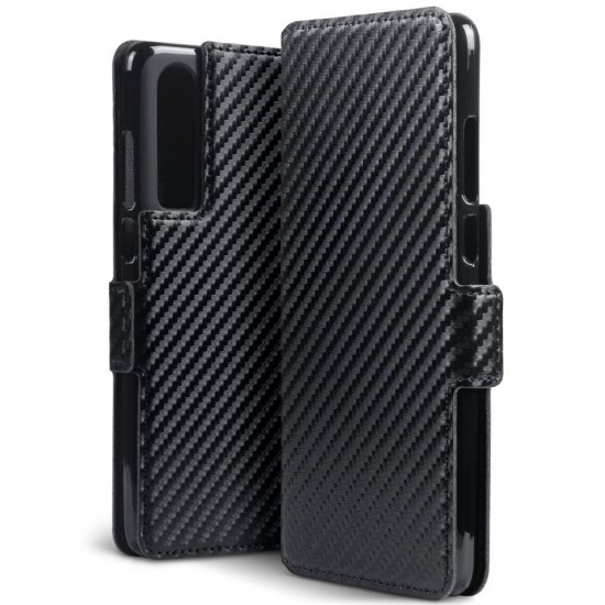 Terrapin Huawei P30 Ultra Slim PU Leather Wallet Case - Black Carbon Texture Terrapin Huawei P30 Ultra Slim PU Leather Wallet Case - Black Carbon Texture