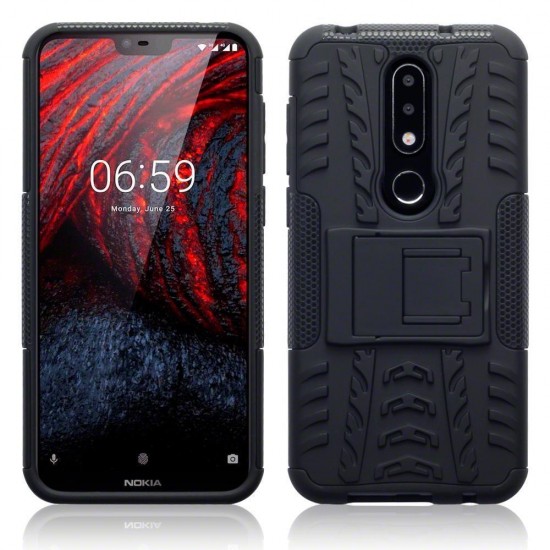 Terrapin Nokia 6.1 Plus Rugged Shockproof Tough Case - Black Terrapin Nokia 6.1 Plus Rugged Shockproof Tough Case - Black
