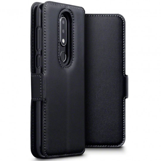 Terrapin Nokia 6.1 PLUS/X6 Ultra Slim Genuine Leather Wallet Case - Black