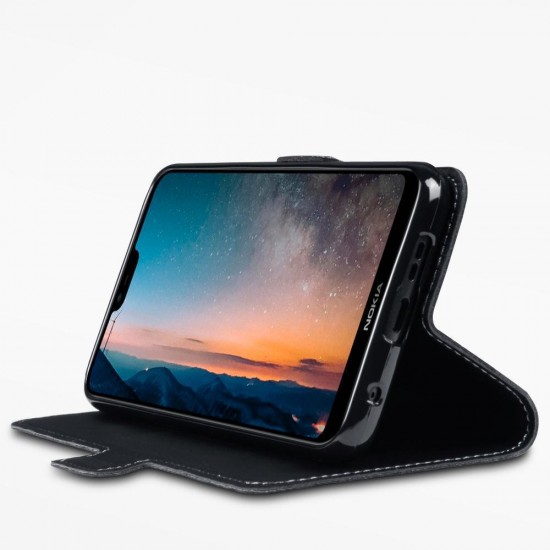 Terrapin Nokia 6.1 PLUS/X6 Ultra Slim Genuine Leather Wallet Case - Black