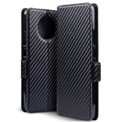 Terrapin Nokia 9 PureView Ultra Slim PU Leather Wallet Case - Black Carbon Fibre