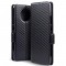 Terrapin Nokia 9 PureView Ultra Slim PU Leather Wallet Case - Black Carbon Fibre