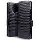 Terrapin Nokia 9 PureView Ultra Slim PU Leather Wallet Case - Black Carbon Fibre