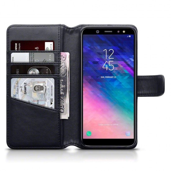 Terrapin Genuine Leather Wallet Case for Samsung Galaxy A6 2018 - Black Terrapin Genuine Leather Wallet Case for Samsung Galaxy A6 2018 - Black