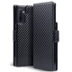 Terrapin Samsung Galaxy Note 10 Low Profile PU Leather Wallet Case - Black Carbo Terrapin Samsung Galaxy Note 10 Low Profile PU Leather Wallet Case - Black Carbo