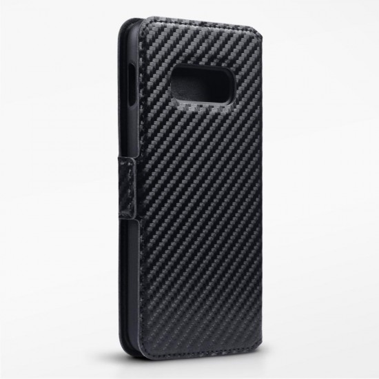Terrapin Samsung Galaxy S10e Ultra Slim PU Leather Wallet Case - Black Carbon Terrapin Samsung Galaxy S10e Ultra Slim PU Leather Wallet Case - Black Carbon