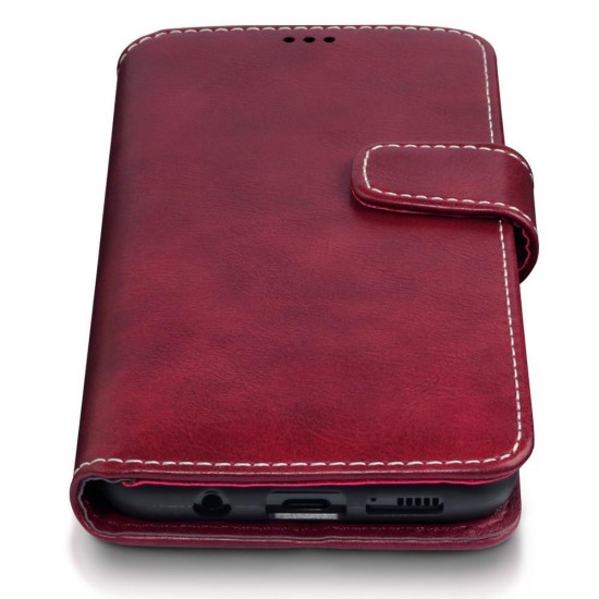 Terrapin Samsung Galaxy S8 Plus Faux Leather Wallet Case + Stand Function - Red 