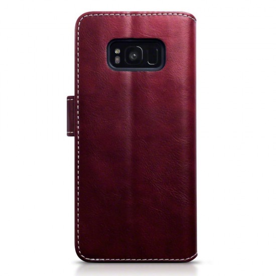 Terrapin Samsung Galaxy S8 Plus Faux Leather Wallet Case + Stand Function - Red 
