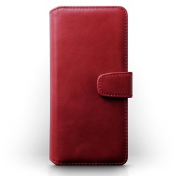 Terrapin Real Leather Wallet Case for Samsung Galaxy A01 - Red