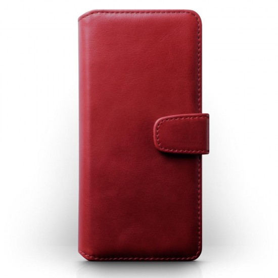 Terrapin Real Leather Wallet Case for Samsung Galaxy A01 - Red