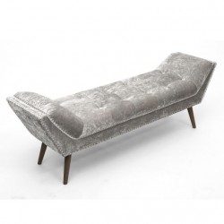 Shankar Silver Crushed Velvet Large Chaise