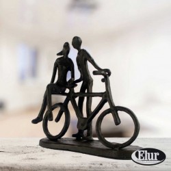 Europa 14cm Summer Couple With Bicycle Cast Iron Figurine