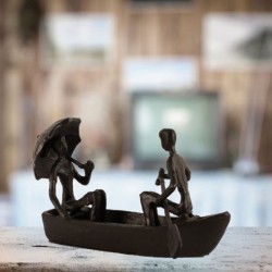 Romantic Boat Trip Elur Iron Figurine 11Cm Mocha