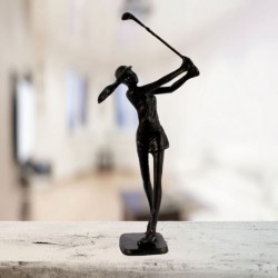 Golfer Lady Elur Iron Figurine 29Cm Mocha