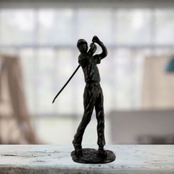 Golfer Man Elur Iron Figurine 22Cm Mocha