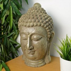 Europa Elur Buddha Head Carved 40cm Ornament