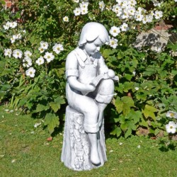 Europa Finn Reading Boy 88cm Fibre Clay Ornament