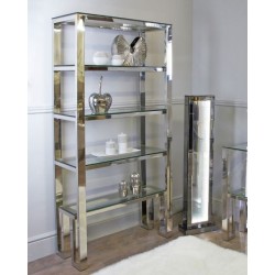 Ollie Chrome And Glass Shelving Unit