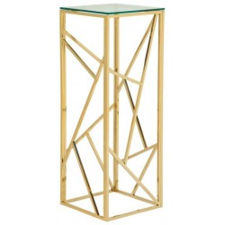 Phoenix Glass Top With Gold Frame Pedestal