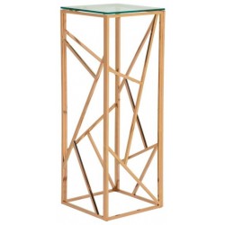Phoenix Glass Top With Rose Gold Frame Pedestal