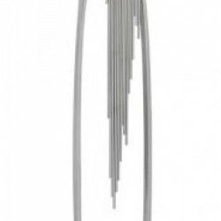 Silver Oval Abstract Floor Lamp With Taupe Cylinder Shade