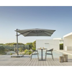 Skyline Antigo Grey Cantiliver 3M Square Parasol With Base And Cover