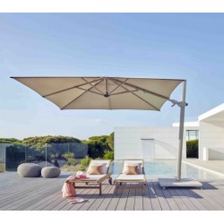 Skyline Antigo Taupe Cantiliver 3M Square Parasol With Base And Cover